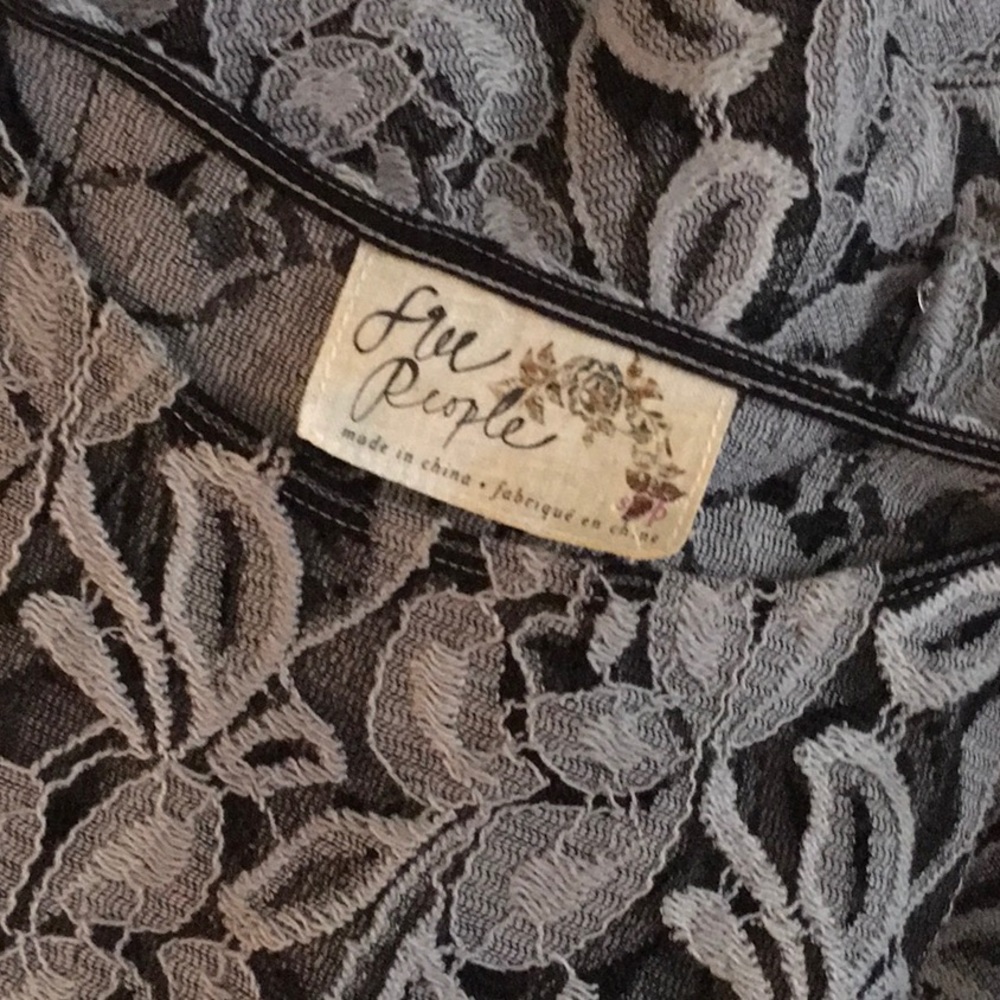 Free People Lace Dress Black Mesh Size S - Picture 7 of 8